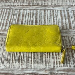 Halogen Yellow Leather Wallet